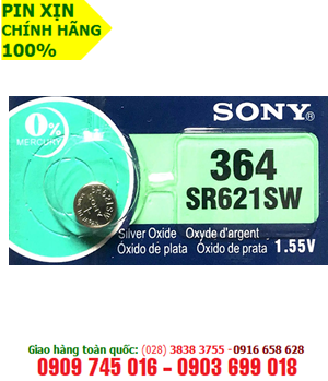 Pin đồng hồ Sony SR621SW-364 silver oxide 1.55V chính hãng Sony Nhật